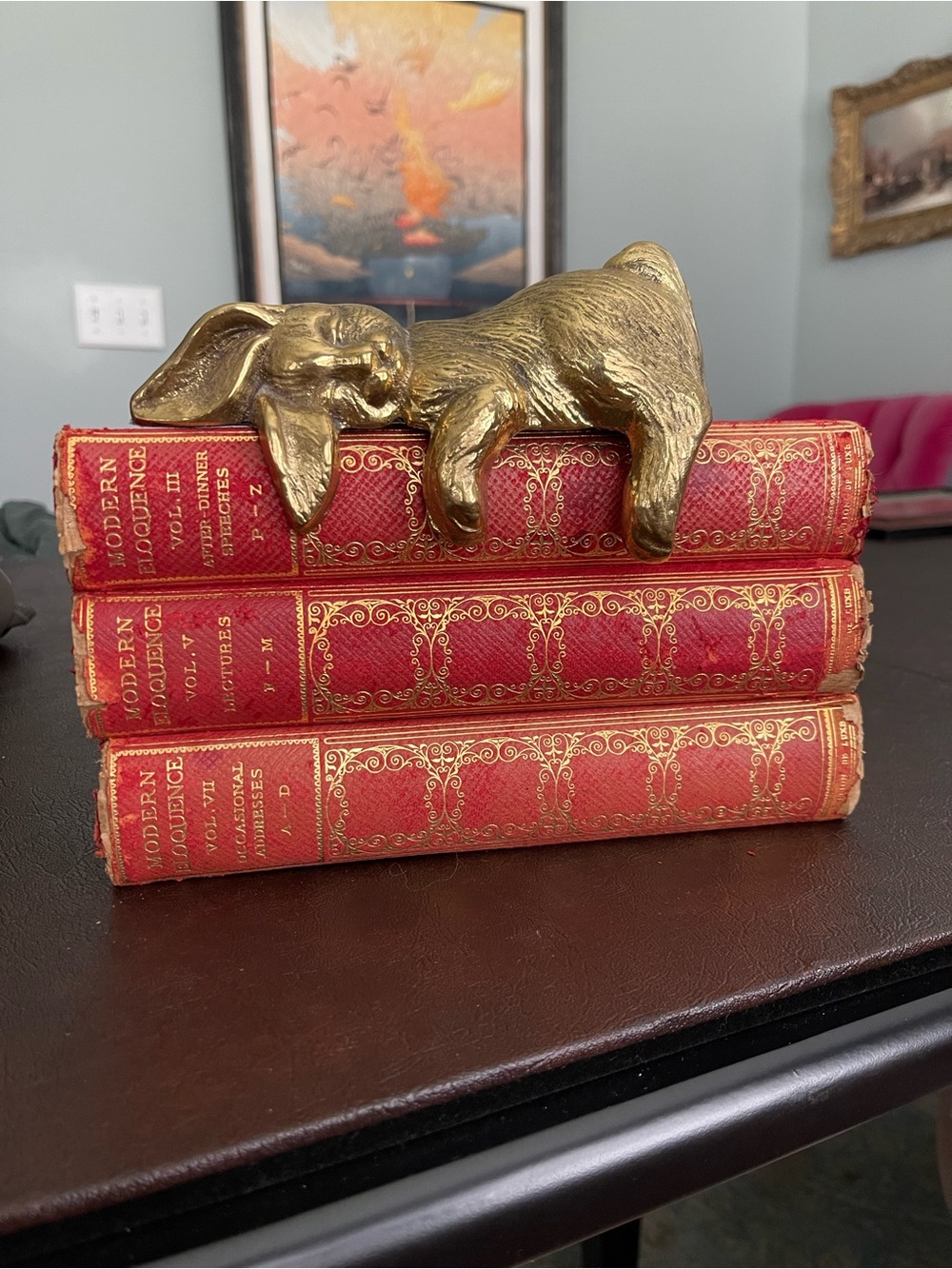Brass Rabbit Figurine in Gold - vintage